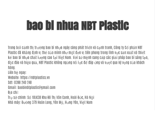 bao bi nhua NBT Plastic