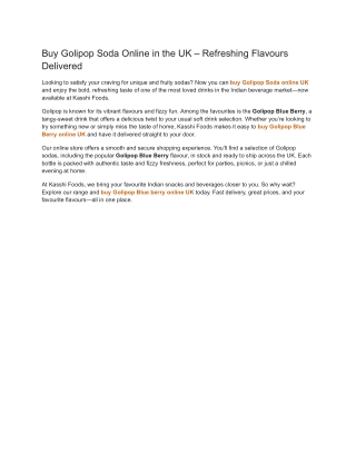 Buy Golipop Soda Online in the UK – Refreshing Flavours Delivered