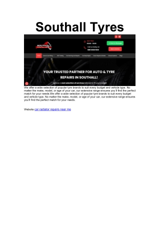 At Southall Autos and Tyres, we take pride in providing tyres sourced from trus