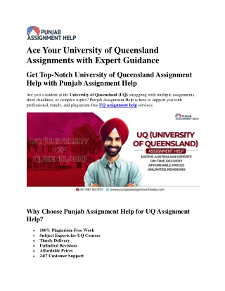 Ace Your University of Queensland Assignments with Expert Guidance