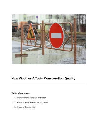 How Weather Affects Construction Quality