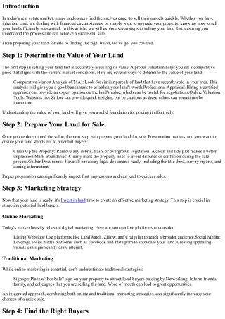 7 Steps to Selling Your Land Fast