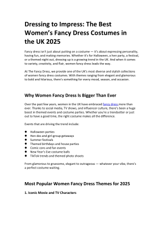 Dressing to Impress.best women fancy dress in uk docx