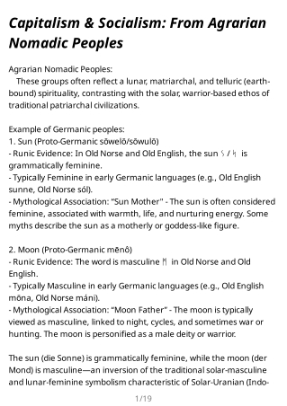 Capitalism & Socialism: From Agrarian Nomadic Peoples