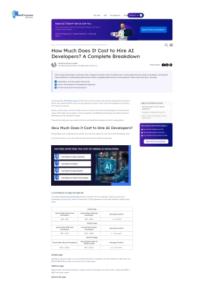 From Hourly Rates to Project Fees: The True Cost of Hiring AI Developers