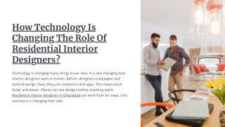 How Technology is Changing the Role of Residential Interior Designers?