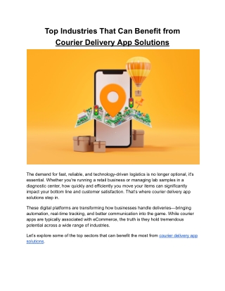 Top Industries That Can Benefit from Courier Delivery App Solutions