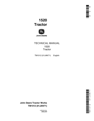 John Deere 1520 Tractor Service Repair Manual Instant Download (tm1012)