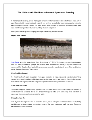 Prevent Frozen Pipes | Emergency Plumbing Tips