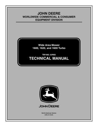 John Deere 1600 Mower Service Repair Manual Instant Download (TM1682)