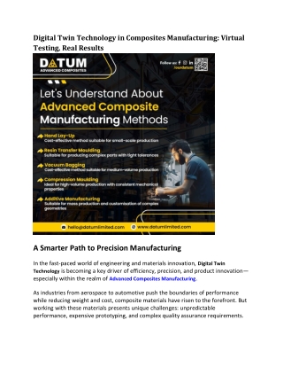 Digital Twin Technology in Composites Manufacturing