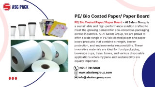 PE Bio Coated Paper Paper Board