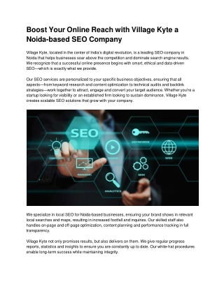 Boost Your Online Reach with Village Kyte a Noida-based SEO Company