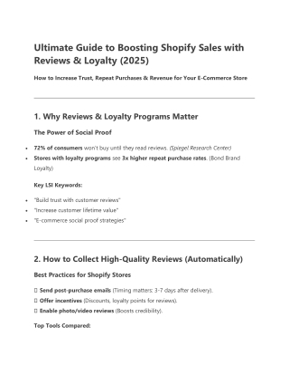 Ultimate Guide to Boosting Shopify Sales with Reviews