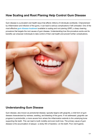 How Scaling and Root Planing Help Control Gum Disease
