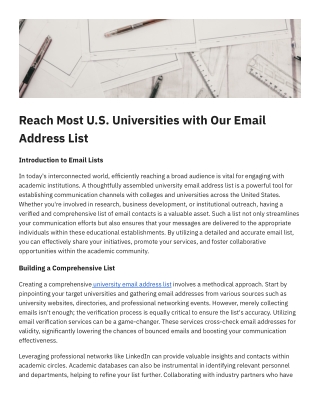Reach Most U.S. Universities with Our Email Address List
