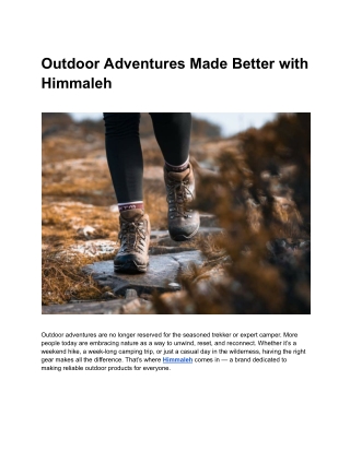 Don’t Let Water Slow You Down – Himmaleh Trekking Shoes