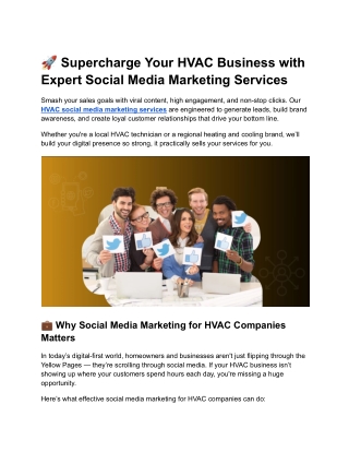 Supercharge Your HVAC Business with Expert Social Media Marketing Services