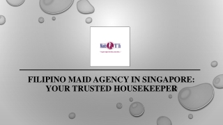 Filipino Maid Agency in Singapore - Your Trusted Housekeeper