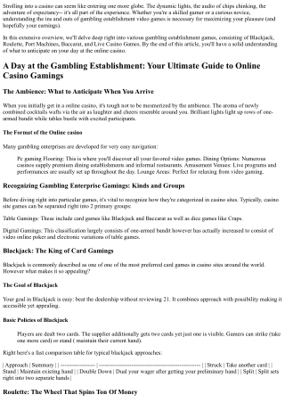 A Day at the  Online Casino: Your  Latest  Report to  Online Casino Games