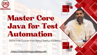 Master Core Java for Test Automation - Venkatesh (Rahul Shetty)