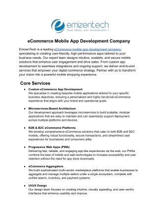 eCommerce Development Company