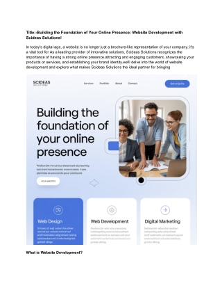 Title_-Building the Foundation of Your Online Presence_ Website Development with Scideas Solutions