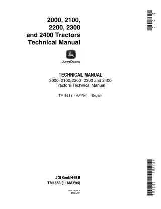 John Deere 2300 Tractor Service Repair Manual Instant Download (tm1563)