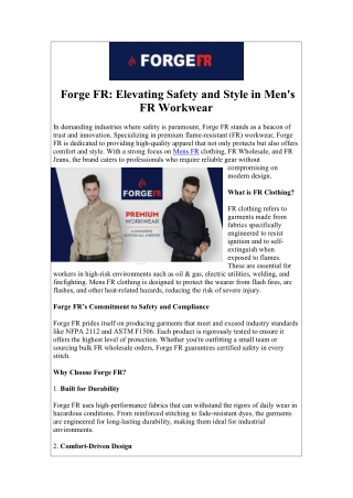 Get the Best Mens FR Clothing for Ultimate Protection