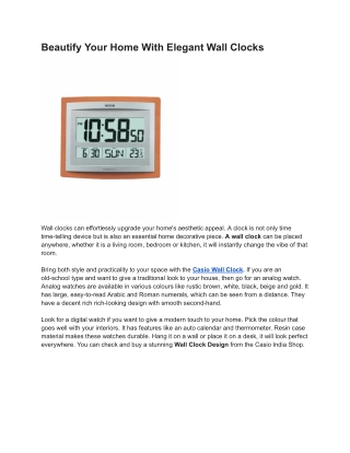 Beautify Your Home With Elegant Wall Clocks