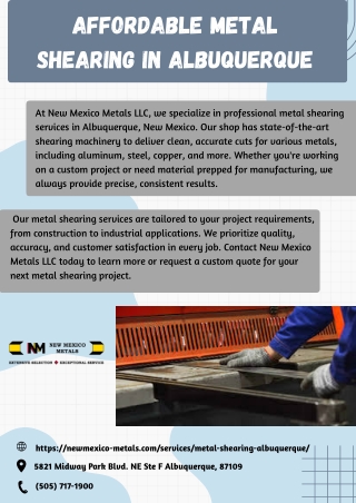 Affordable Metal Shearing in Albuquerque