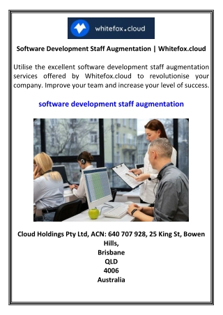 Software Development Staff Augmentation  Whitefox.cloud