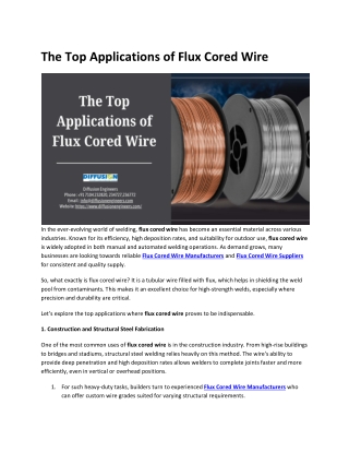 The Top Applications of Flux Cored Wire