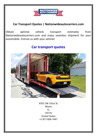 Car Transport Quotes  Nationwideautocarriers.com