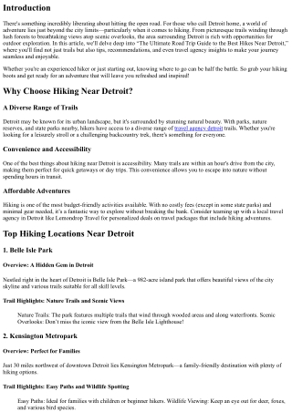 The Ultimate Road Trip Guide to the Best Hikes Near Detroit