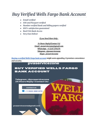 Buy Verified Wells Fargo Bank Account (2)