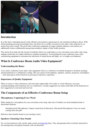 Unleashing Potential: Upgrading Your Conference Room Audio Video Setup