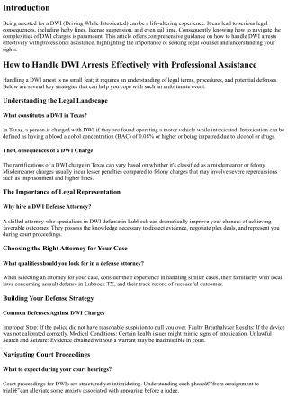 How to Handle DWI Arrests Effectively with Professional Assistance
