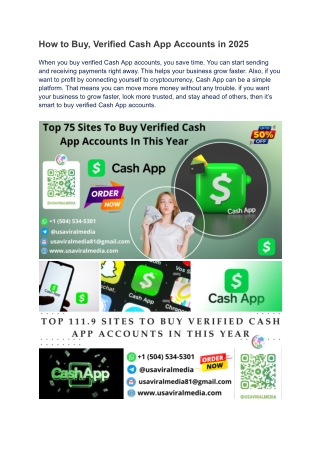 How to Buy, Verified Cash App Accounts in 2025