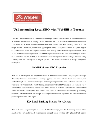 Understanding Local SEO with WebHill