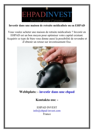 Investir dans une maison de retraite médicalisée ou en EHPAD