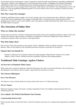 Premier  Casino Site Games You  Can Not  Ignore: A Comprehensive Review