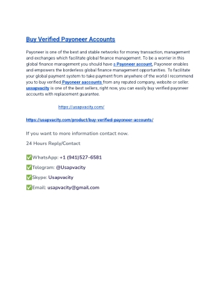 Buy Verified Payoneer Accounts