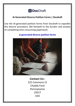 Ai Generated Divorce Petition Forms  Docdraft