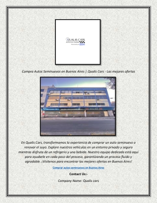 Compra Autos Seminuevos en Buenos Aires  Qualis Cars - Las mejores ofertas