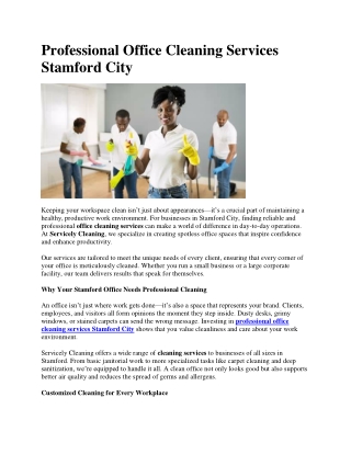 Professional Office Cleaning Services Stamford City