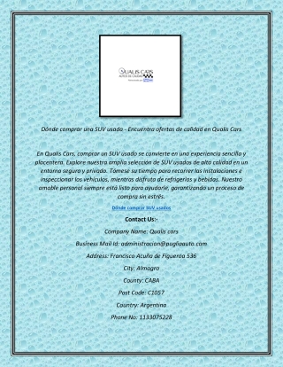 Dónde comprar una SUV usada