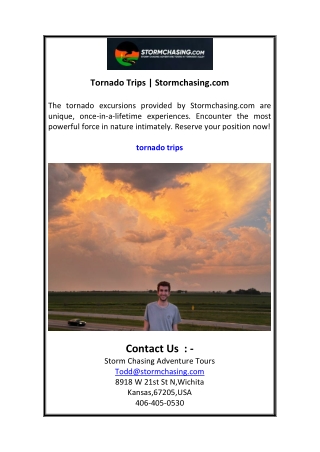 Tornado Trips  Stormchasing.com