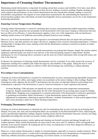 Cleaning Outdoor Thermometers For Accuracy