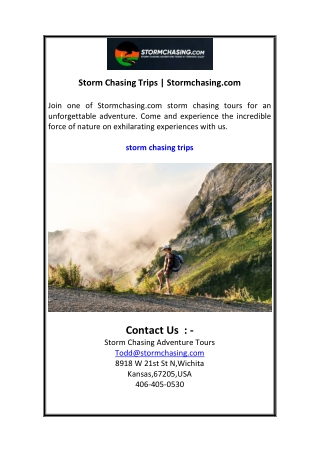 Storm Chasing Trips  Stormchasing.com